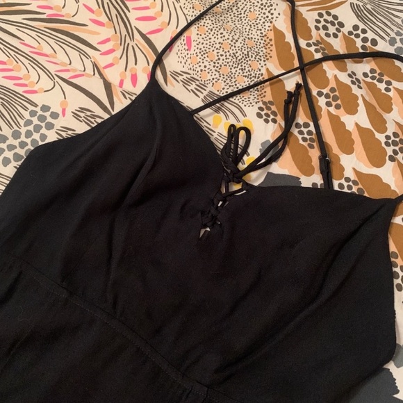 REFORMATION Black Crepe Strappy Mini Cocktail Party Dress Ties Sz 8 - Picture 9 of 9